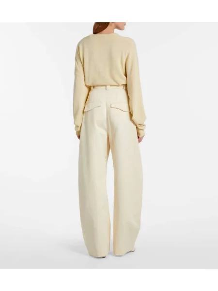 Pantaloni Sportmax cu picior lat alb