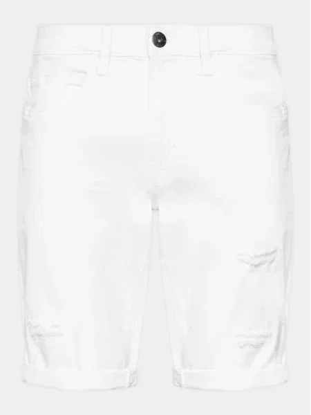 INDICODE Džínové šortky Kaden Holes bílá