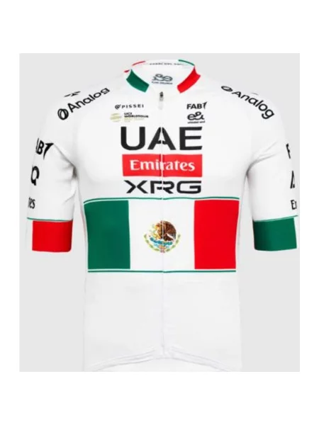 Koszulka rowerowa UAE Team Emirates XRG Replica Mexico National Champion krótki rękaw zielona S biała