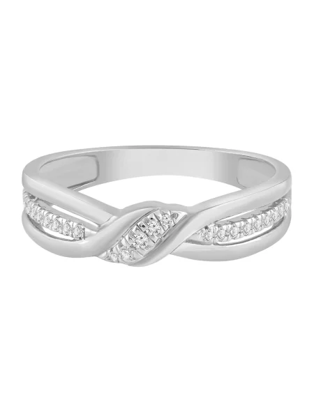Diamant Exquis Prsteň Ring aus Weißgold mit Diamant strieborná