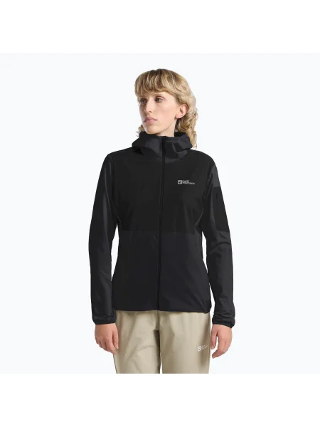 Hanorac din fleece Jack Wolfskin din fleece negru
