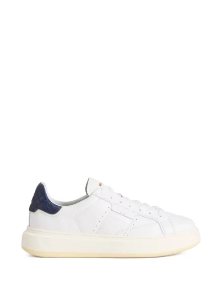 Sneakerși Woolrich cu șireturi din dantelă alb