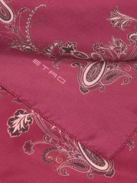 Fular Etro cu imagine cu model paisley roz