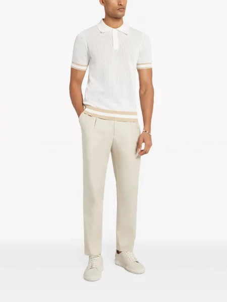 Tricou polo Ché tricotate alb