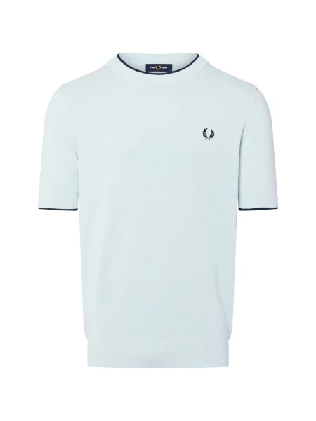 Fred Perry koszula z dzianiny Mężczyźni wypukły wzór tkaniny S niebieski