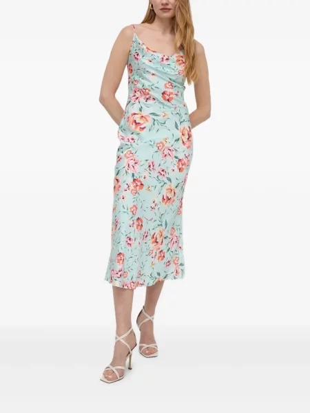 Rochie midi Guess cu model floral cu imagine albastru