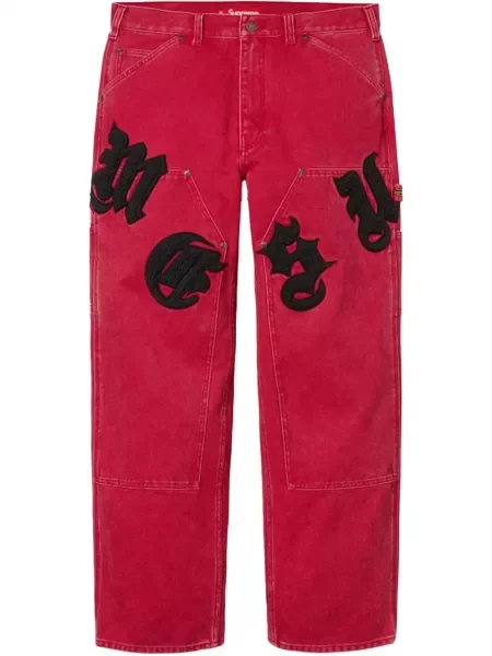 Plátěné kalhoty Supreme červené