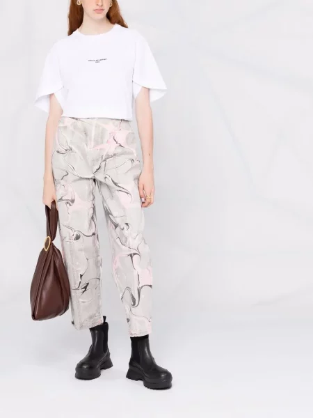 Raštuotas marškinėliai Stella Mccartney balta
