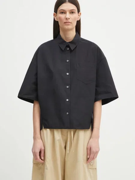 Kenzo cămașă din femei cu guler clasic relaxed negru