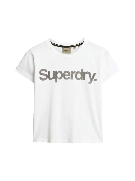 Tricou Superdry cu autograf alb