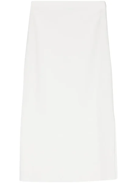 Dzianinowa osłona spódnica ołówkowa Lorena Antoniazzi prążkowana biała