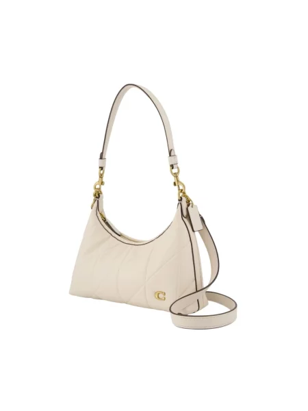 Coach torebka crossbody skórzana Soft Quilted Juliet Shoulder Bag 25 biała