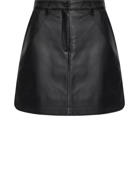 Spódnica skórzana Maison Kitsune czarna