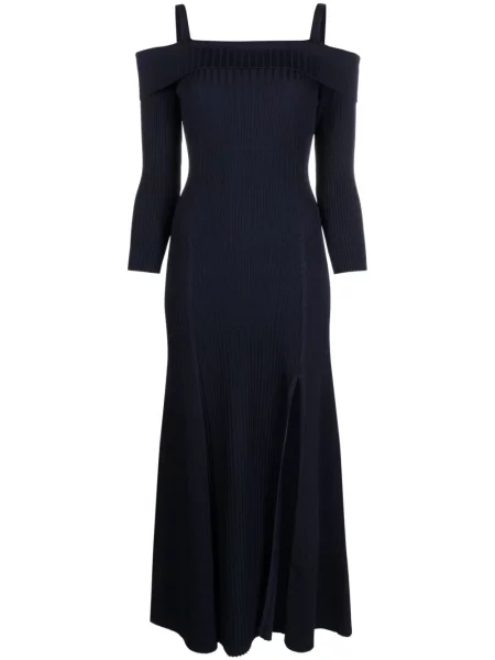 Rochie midi Ganni tricotate până la genunchi de costum albastru
