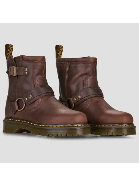Dr. Martens cizme de piele Anistone Harness cu plat maro