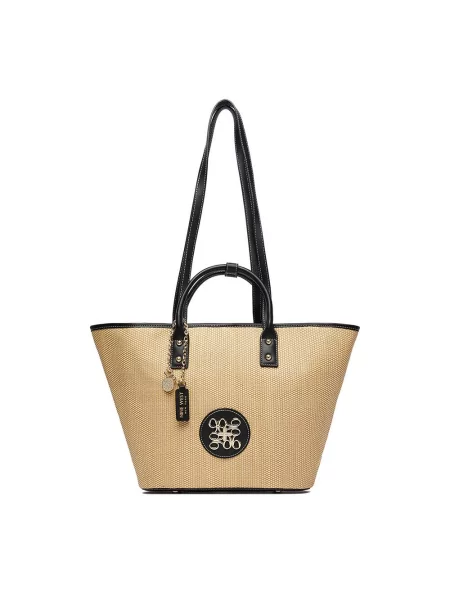 Aksamitna torebka Nine West beżowa