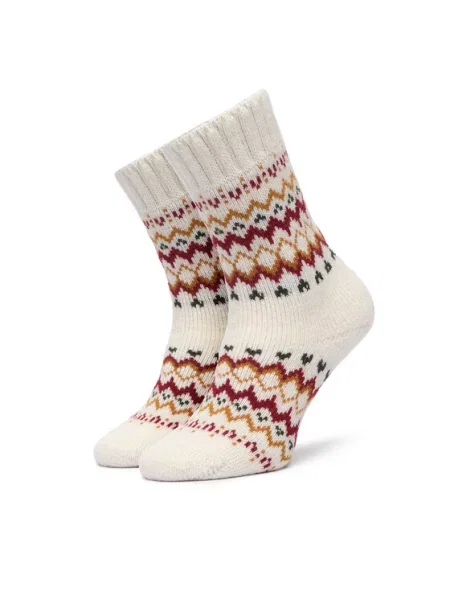 Barbour Дълги чорапи Kingsford Fair Isle Кремав бяло