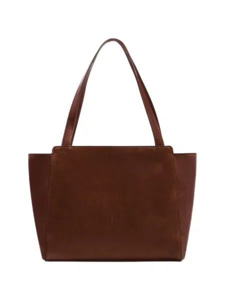 Geantă shopper The Bridge din piele cu imagine maro
