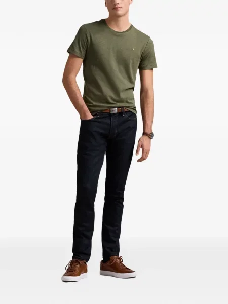 Tricou polo Polo Ralph Lauren cu glugă cu blană cu broderie roșu