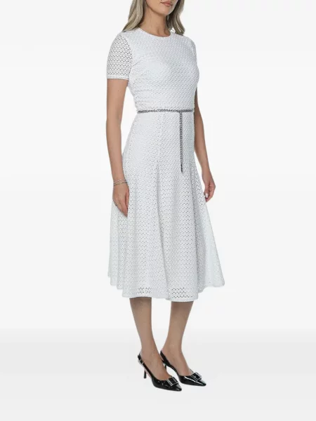 Cu centură rochie midi Michael Kors alb