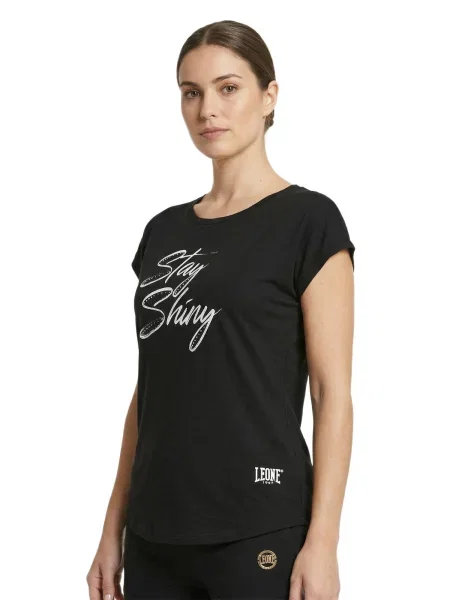 Elegancki T-shirt z krótkim rękawem czarna
