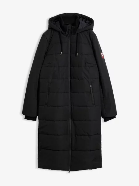 Płaszcz pikowany funkcjonalny outdoorowy z hydrofobowego materiału czarny