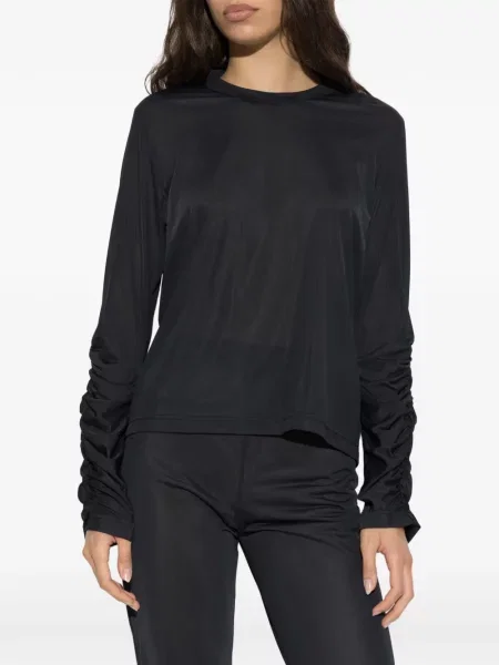Lung top Noir Kei Ninomiya cu volane negru