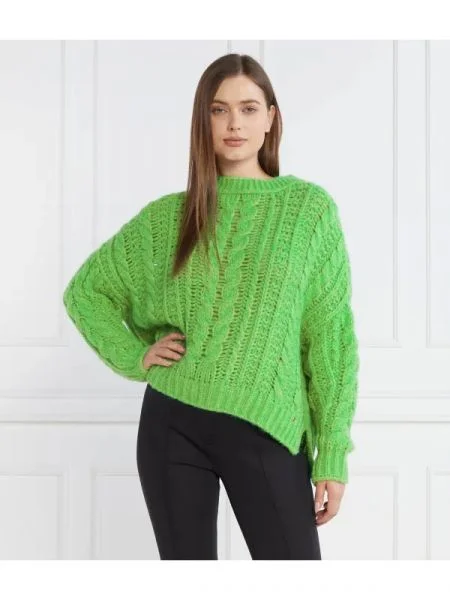 Marc Cain Pulover cu adaos de lână verde