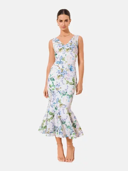 Lipsy Rochie albastru / maro / verde alb