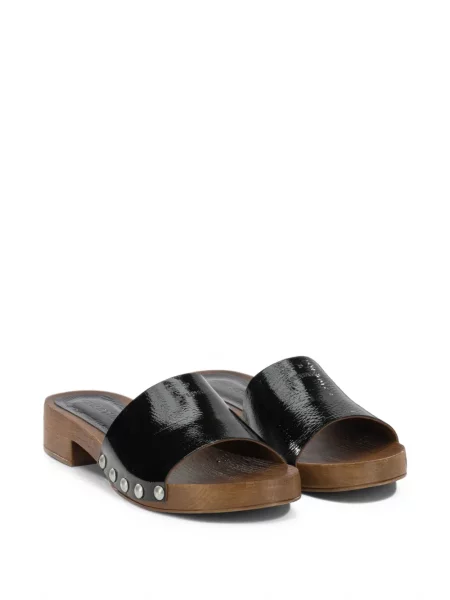 Sandale Copenhagen din piele cu tepi negru