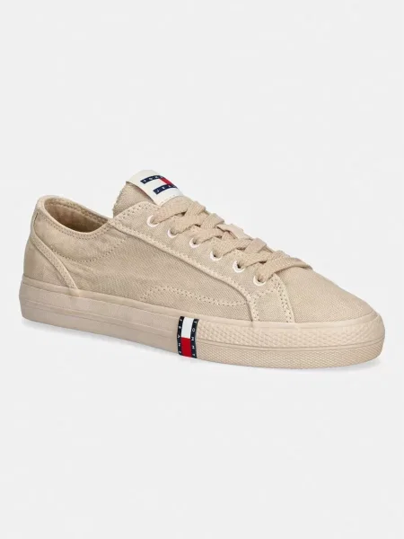 Tommy Jeans ARCHIVE VULC WASHED CANVAS teniși pentru femei bej