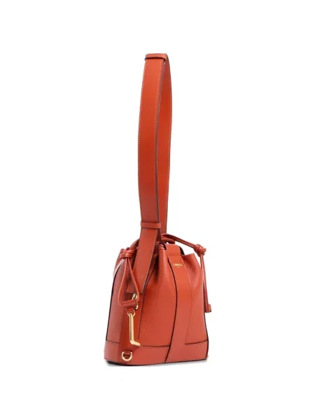 Geantă bucket Lancel din piele portocaliu