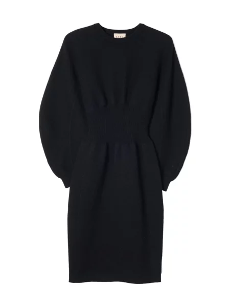 GOBI Cashmere Rochie Cashmere Sculptural Dress' negru