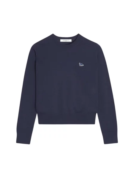 Sweter Maison Kitsune wełniany niebieski