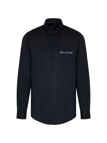 Lung cămașă Armani Exchange cu autograf negru