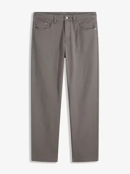 Spodnie ze stretchem classic fit prosta nogawka szare