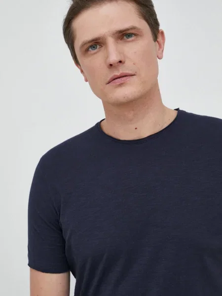 Тениска Sisley с изчистен дизайн тъмносиньо