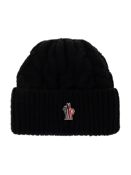 Czapka Moncler wełniana czarna