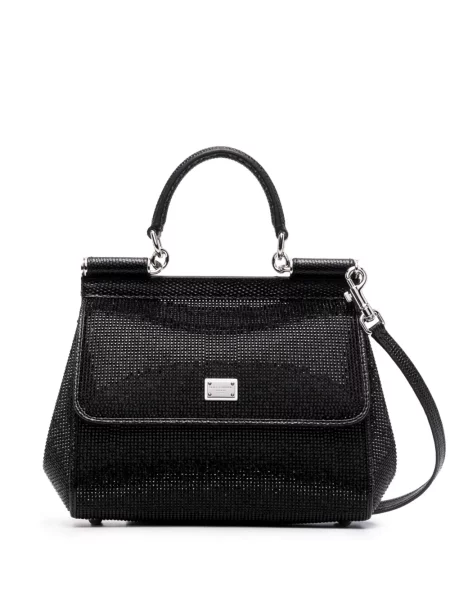 Stras geantă de mână Dolce & Gabbana negru