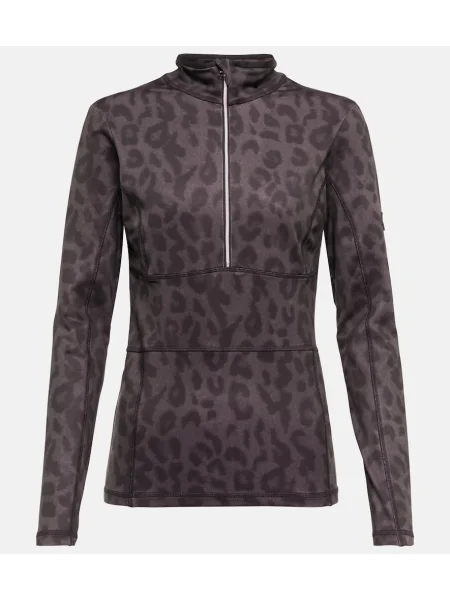 Jeździć na nartach sweter Jet Set z nadrukiem w panterkę czarny