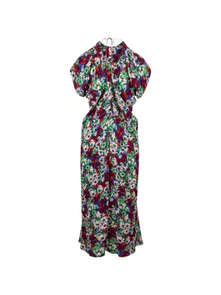 Rochie midi Marni de mătase cu model floral cu imagine roșu