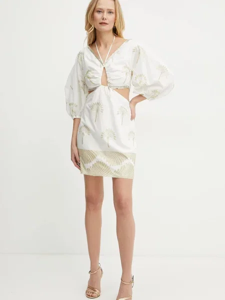 Simona Corsellini sukienka mini rozkloszowana biały