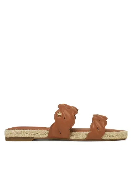 Tommy Hilfiger Espadrile Leather Rope Espadrille Mule maro