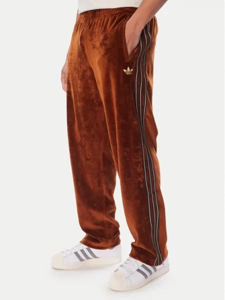 Adidas Melegítő alsó Firebrid Velour Track barna