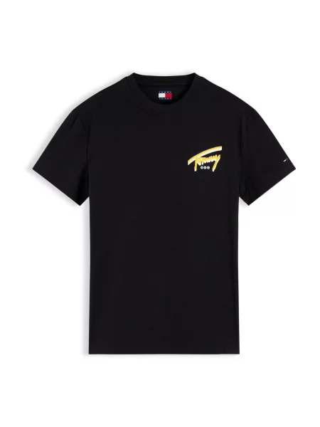 Tommy Jeans Tricou galben / negru alb