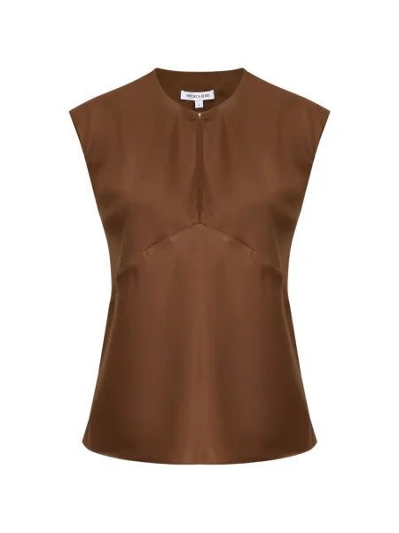 Bluză Veronica Beard cu decolteu în V maro