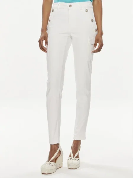 Morgan Blugi Écru Skinny Fit alb