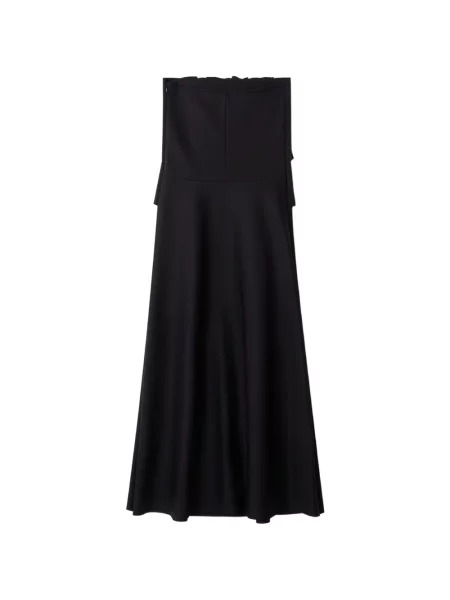 Rochie midi House Of Dagmar cu volane fără bretele negru