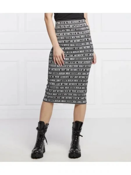 HUGO Fustă Nadyenka | high waist negru