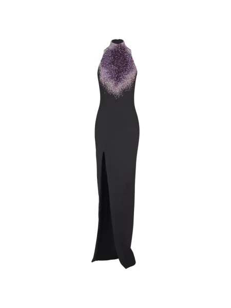 Maxi rochie maxi Balmain cu gât halter de costum negru
